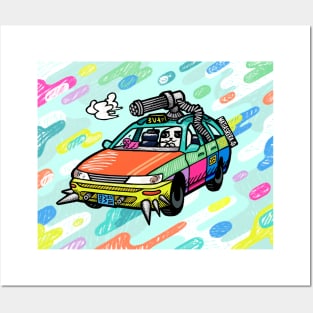 Rainbow Cannon Car Posters and Art